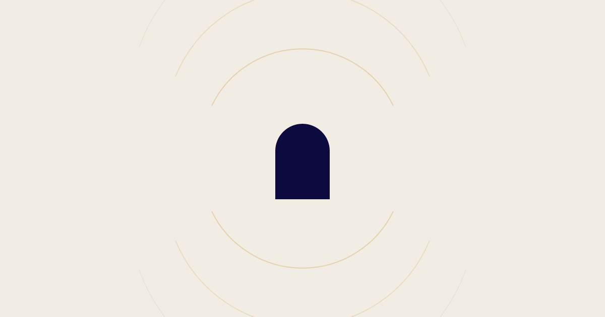 Sonora arch mark in navy on a warm paper field